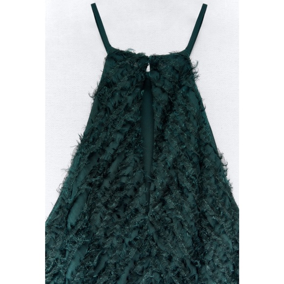 ZARA HALTER DRESS WITH FRINGE - Picture 12 of 13